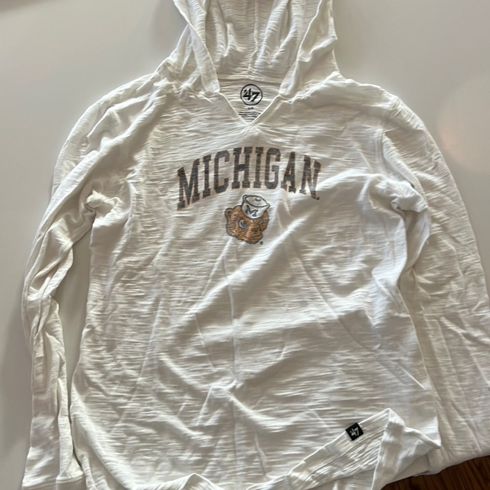 University of Michigan long sleeve hooded tee